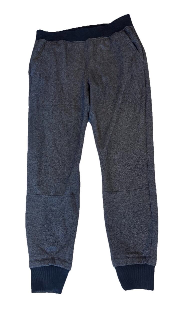 UNDER ARMOUR Threadborne Fleece Loose Pants Spelled Gray And Black Womens Medium